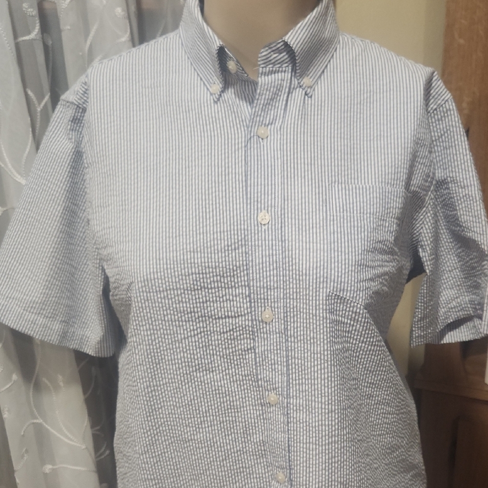 Blue & White Button Down Shirt from Chaps